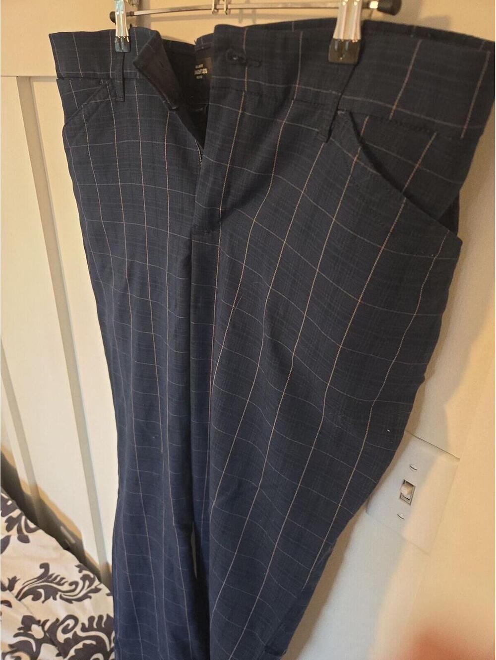 Lee Flex Motion Regular Fit Straight Leg Plaid Trousers Size 12 Long - Picture 2 of 5